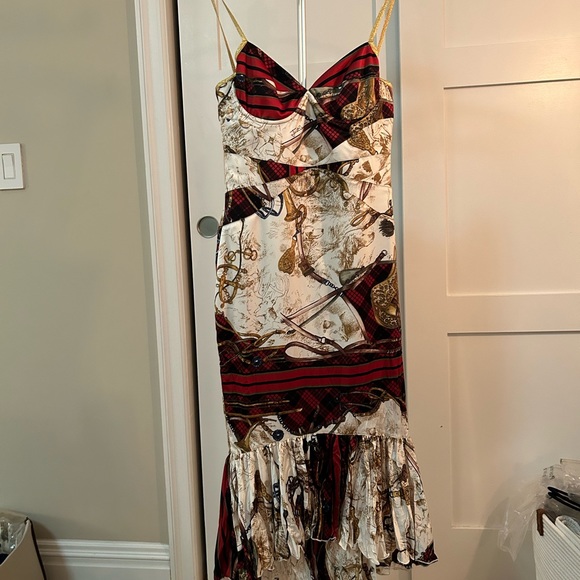 Roberto Cavalli Silk Equestrian “Hermes” Printed Cocktail Dress XS 00/0 IT38 - Picture 2 of 9